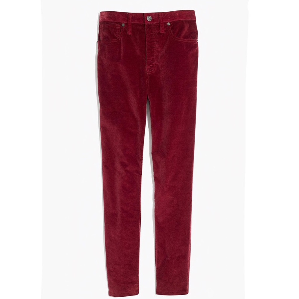 Madewell 10" High-Rise Pants: Stretch Velvet Edition